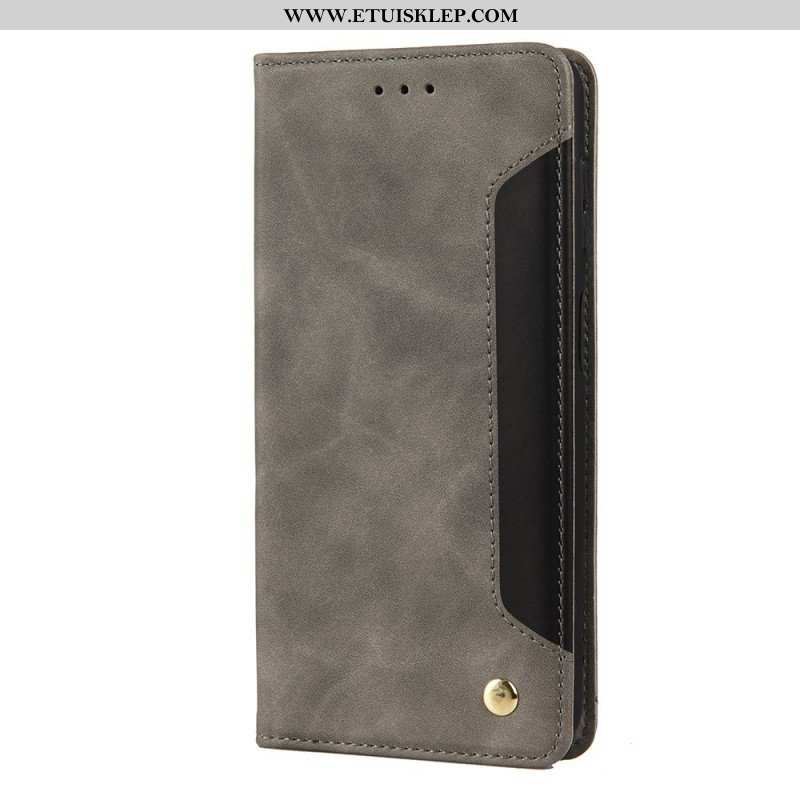 Etui Na Telefon do Samsung Galaxy A13 5G / A04s Etui Folio Dwukolorowy Biznesowy Efekt Skóry